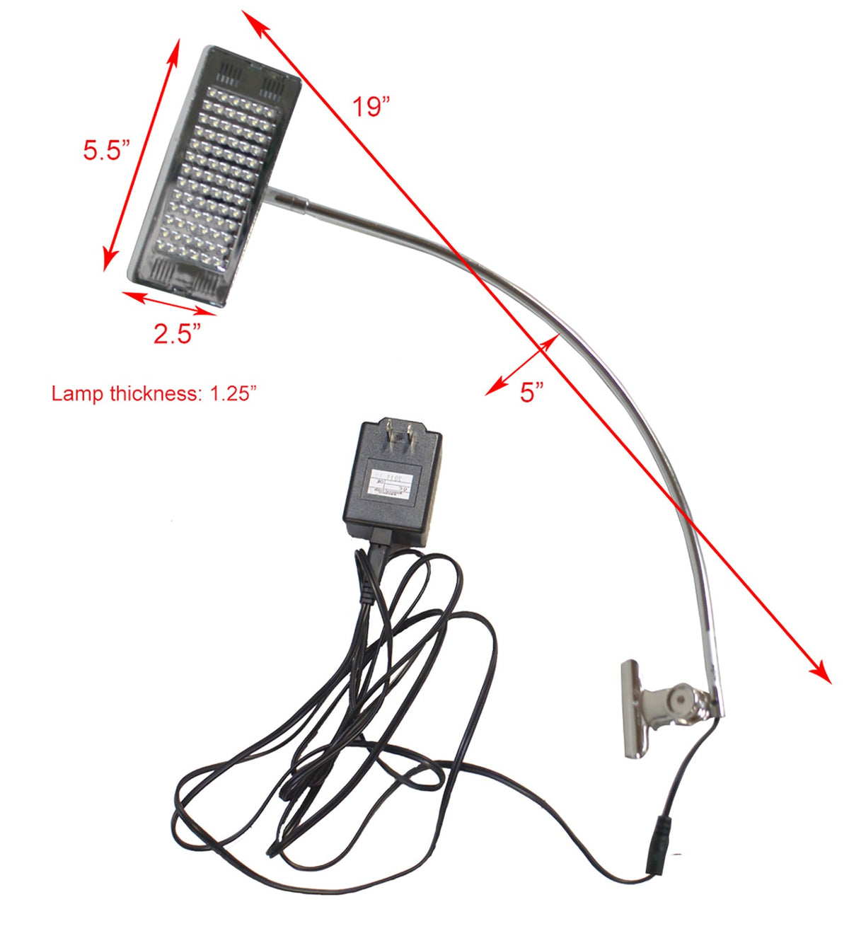 LED Silver Clamp Light