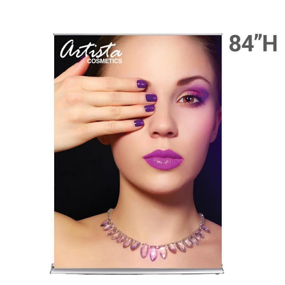 60" SilverStep Retractable Banner Stand (Silver) - WS Display