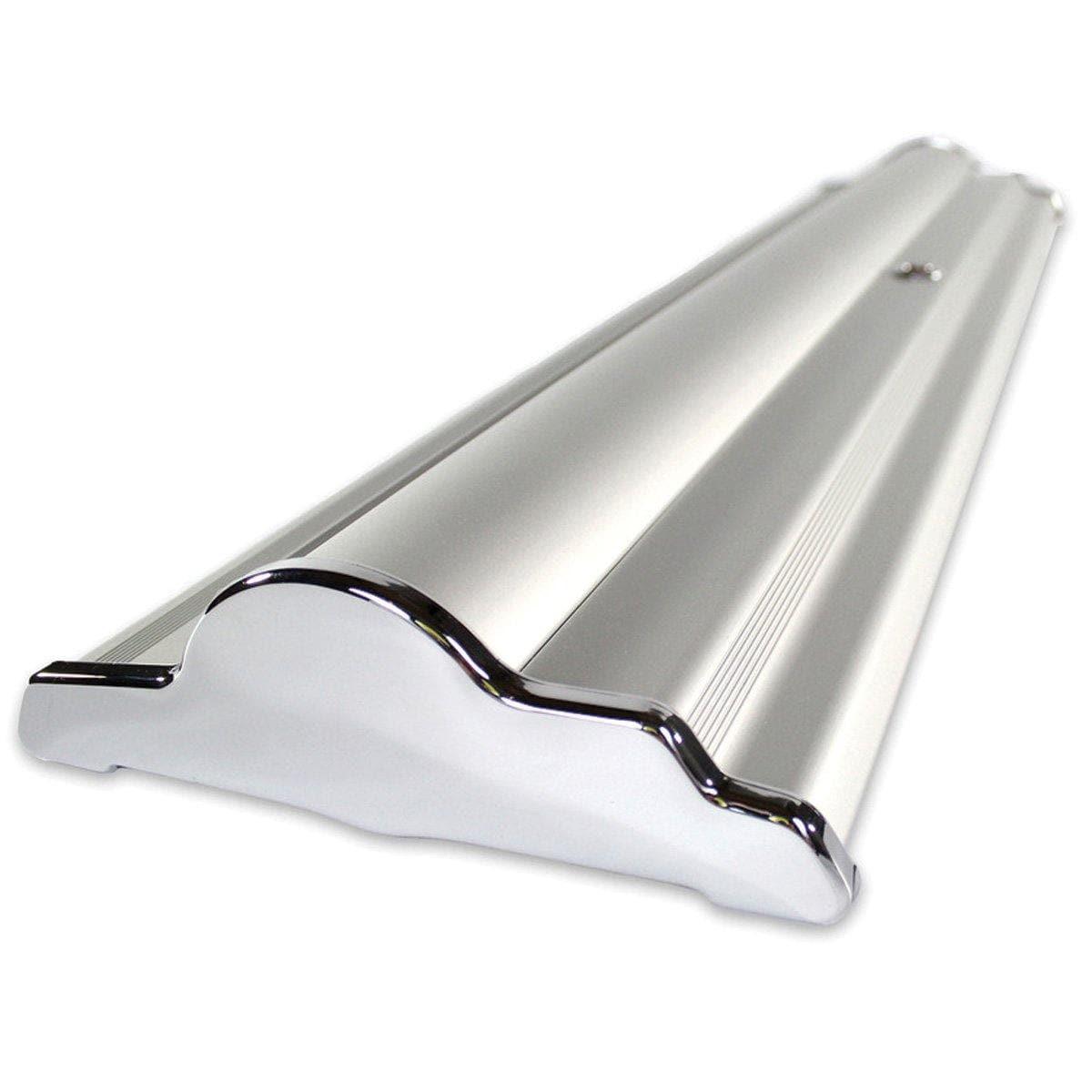 36" SilverStep Tabletop Retractable Banner Stand (Black and Silver) - WS Display